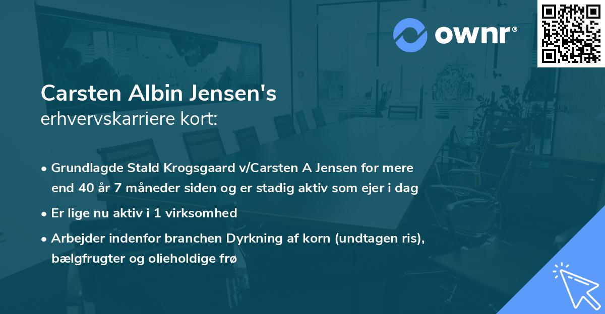 Carsten Albin Jensen's erhvervskarriere kort