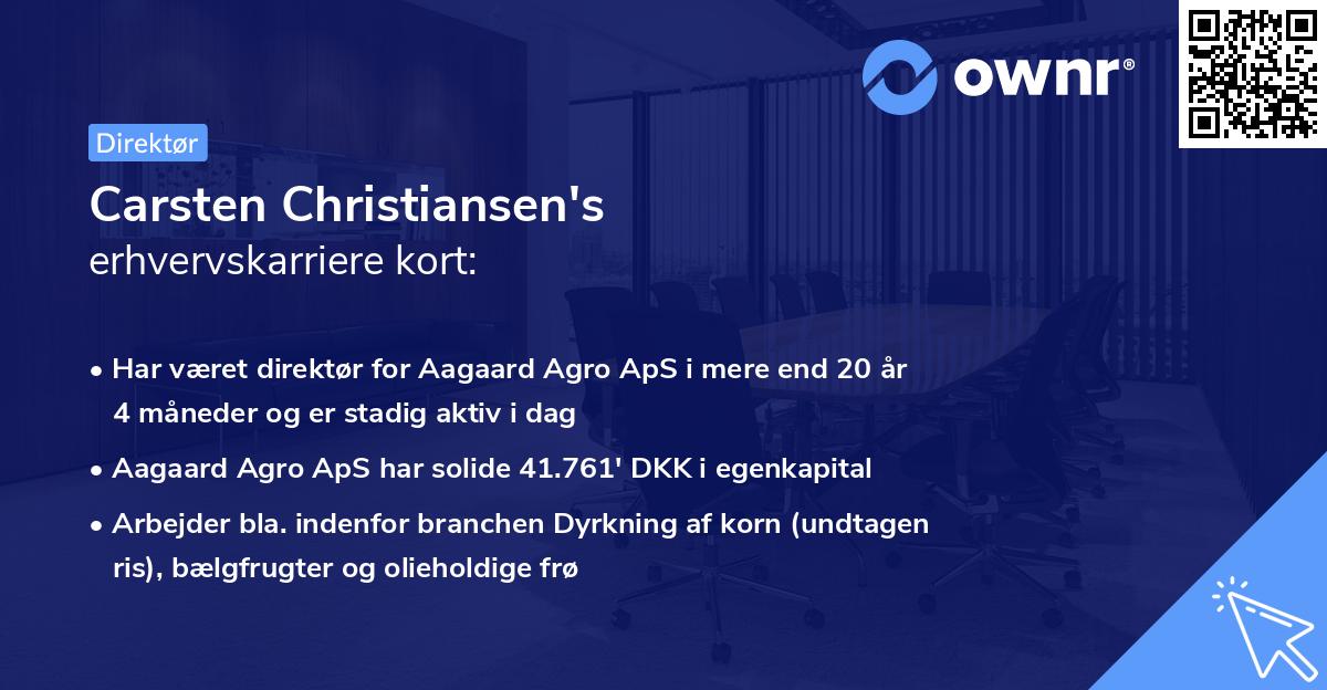 Carsten Christiansen's erhvervskarriere kort