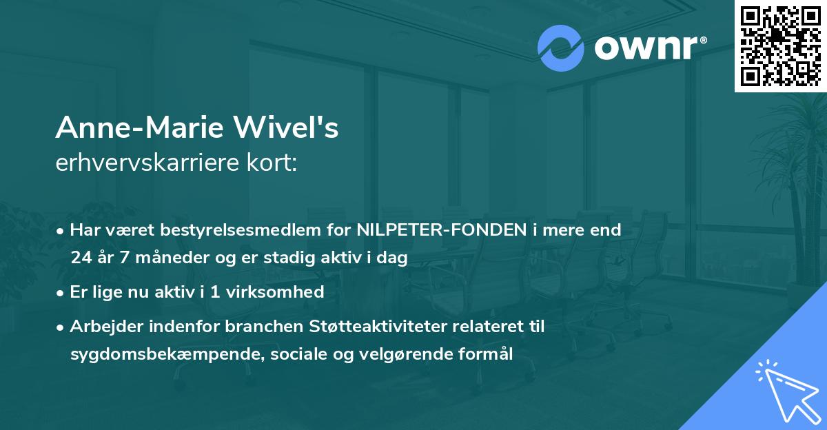 Anne-Marie Wivel's erhvervskarriere kort