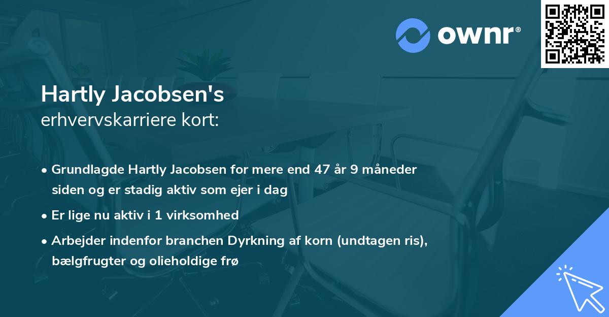 Hartly Jacobsen's erhvervskarriere kort