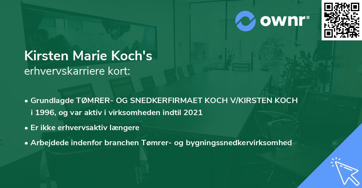 Kirsten Marie Koch's erhvervskarriere kort