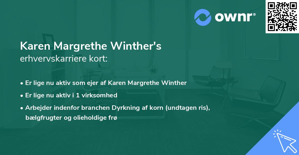 Karen Margrethe Winther's erhvervskarriere kort