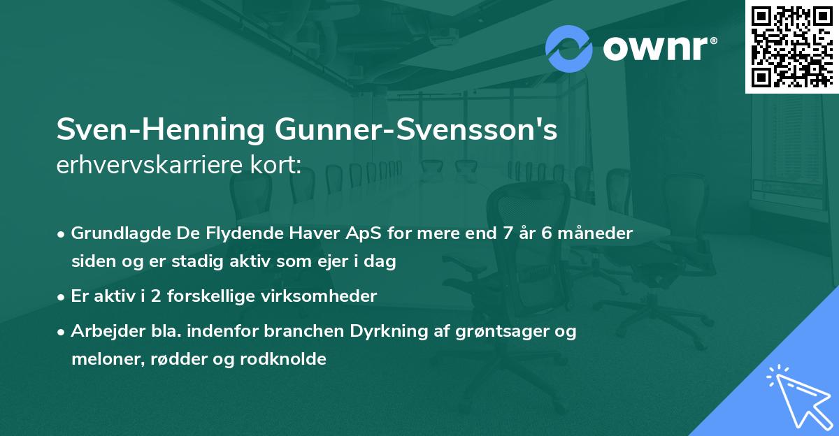 Sven-Henning Gunner-Svensson's erhvervskarriere kort