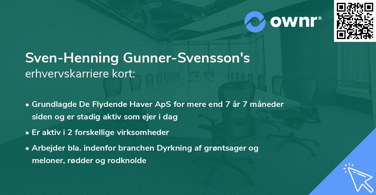 Sven-Henning Gunner-Svensson's erhvervskarriere kort