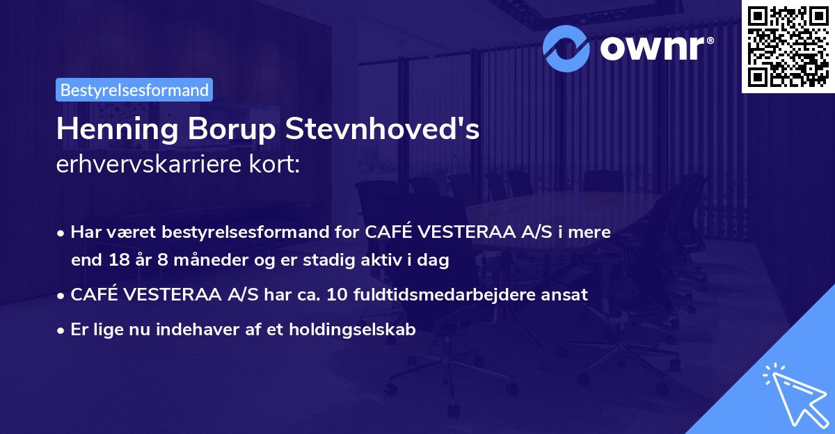 Henning Borup Stevnhoved's erhvervskarriere kort