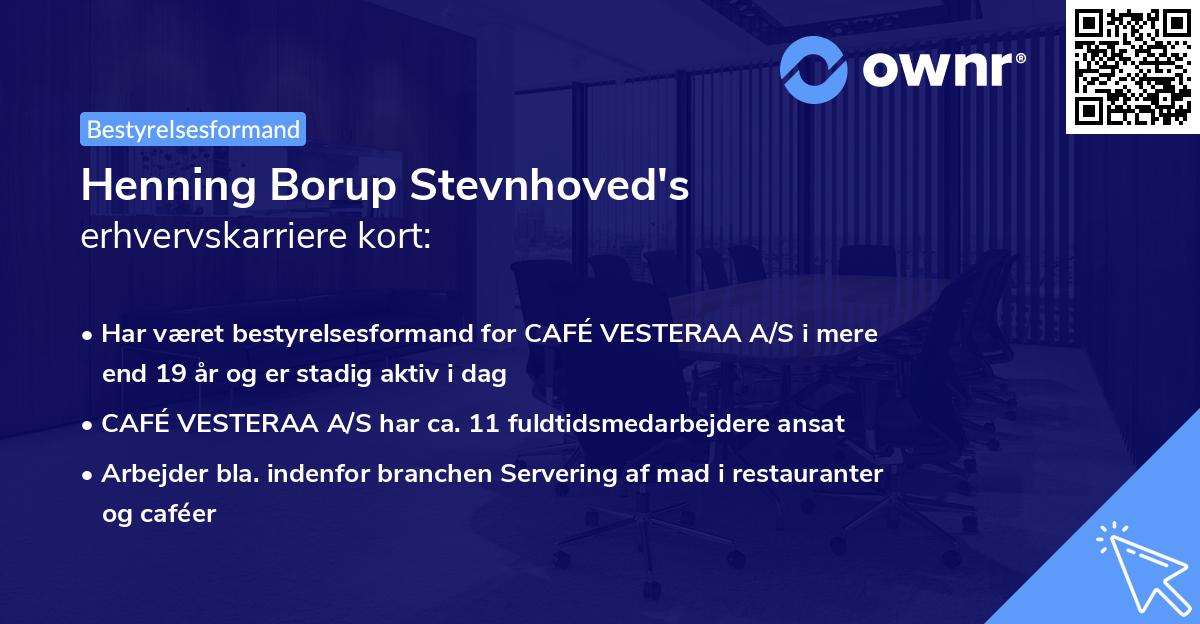 Henning Borup Stevnhoved's erhvervskarriere kort