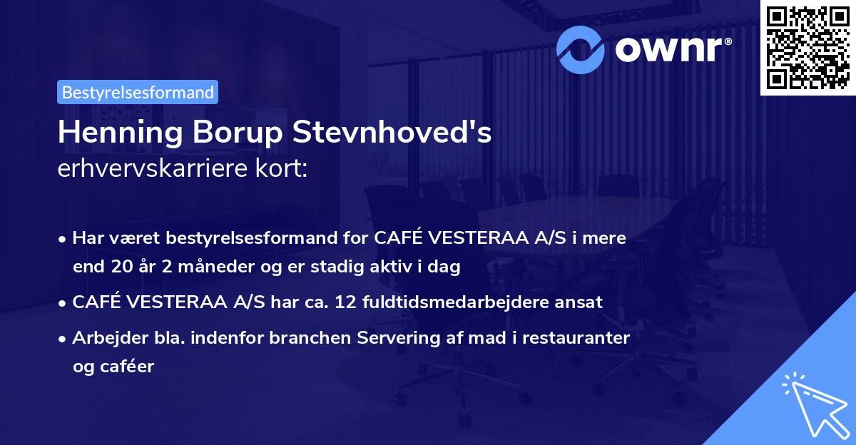 Henning Borup Stevnhoved's erhvervskarriere kort