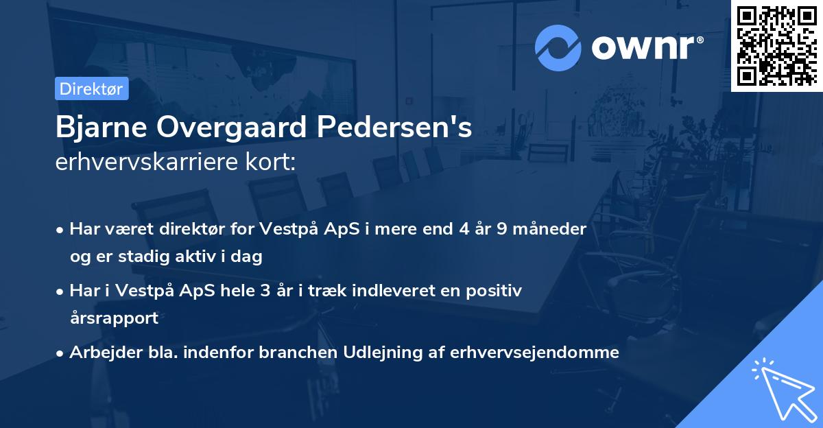 Bjarne Overgaard Pedersen's erhvervskarriere kort