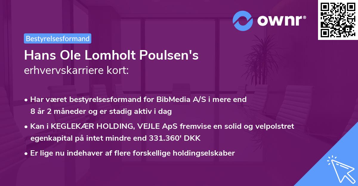 Hans Ole Lomholt Poulsen's erhvervskarriere kort