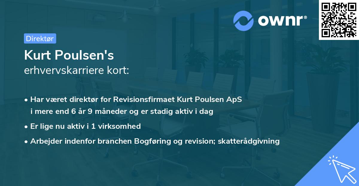 Kurt Poulsen's erhvervskarriere kort