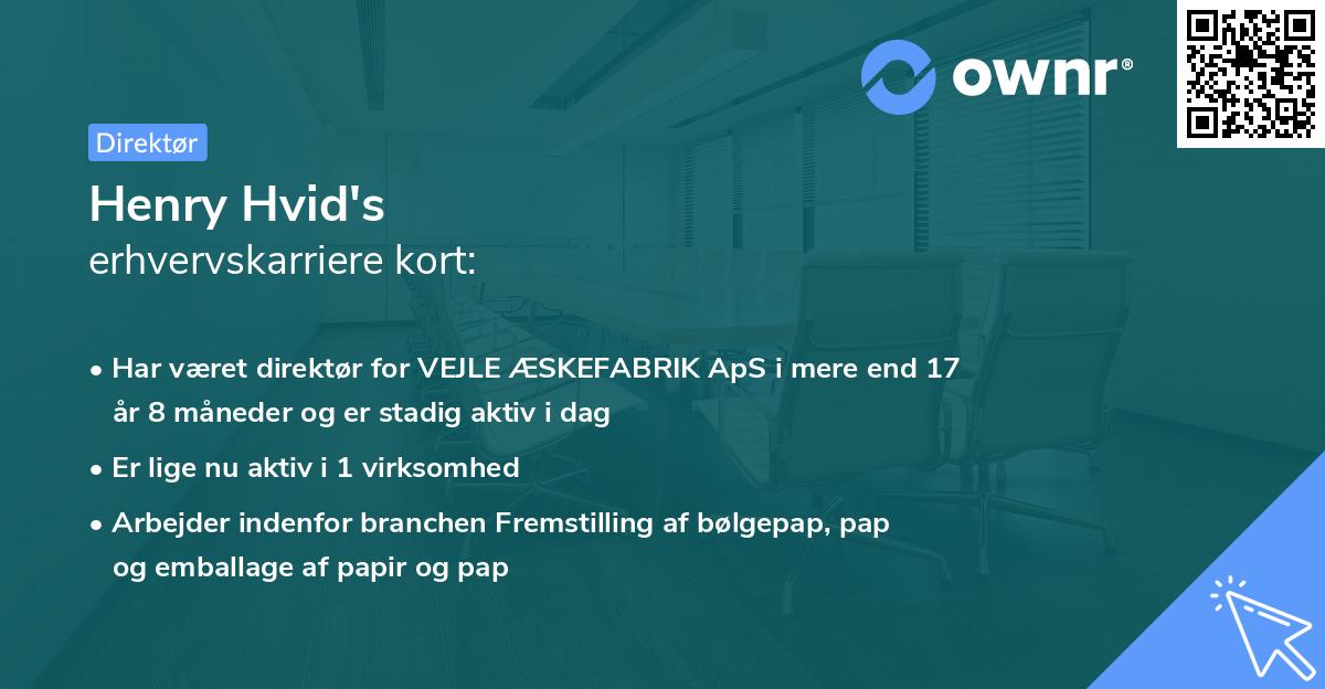 Henry Hvid's erhvervskarriere kort