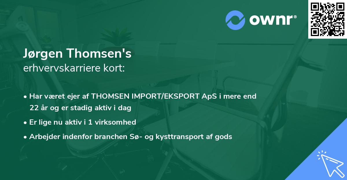 Jørgen Thomsen's erhvervskarriere kort
