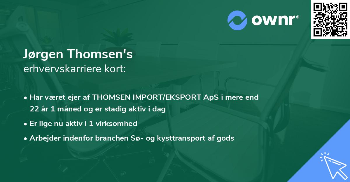 Jørgen Thomsen's erhvervskarriere kort