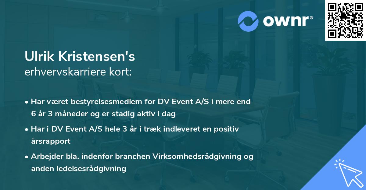 Ulrik Kristensen's erhvervskarriere kort