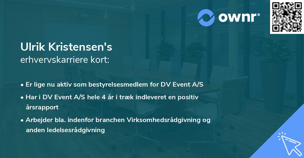 Ulrik Kristensen's erhvervskarriere kort