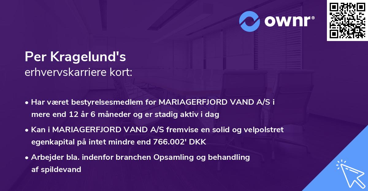 Per Kragelund's erhvervskarriere kort