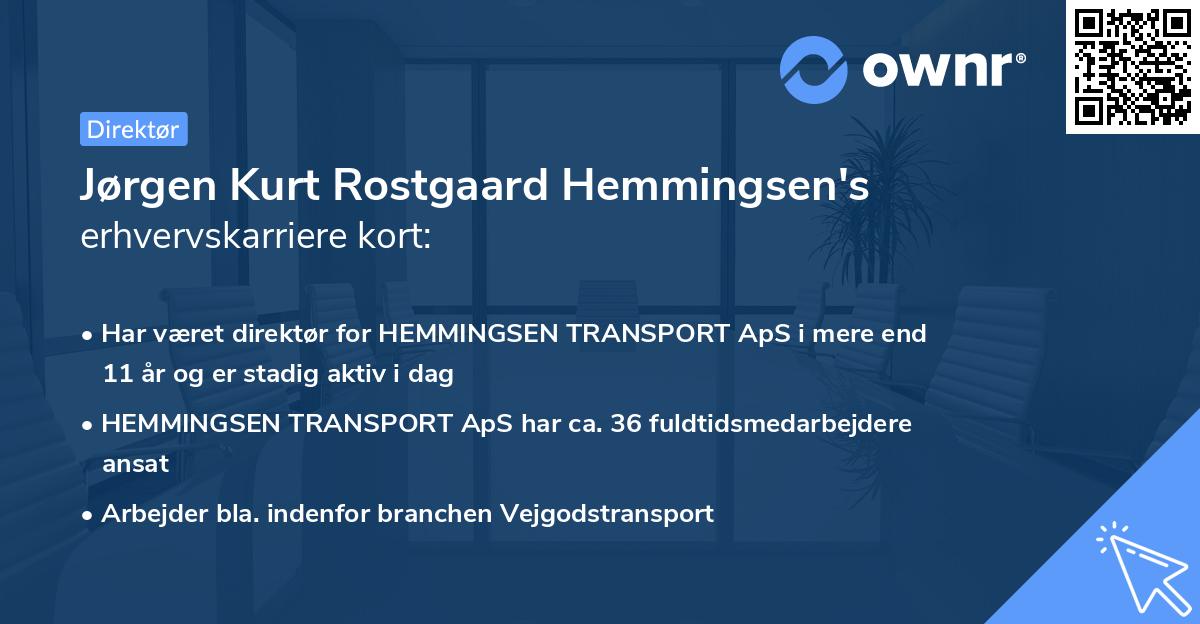 Jørgen Kurt Rostgaard Hemmingsen's erhvervskarriere kort