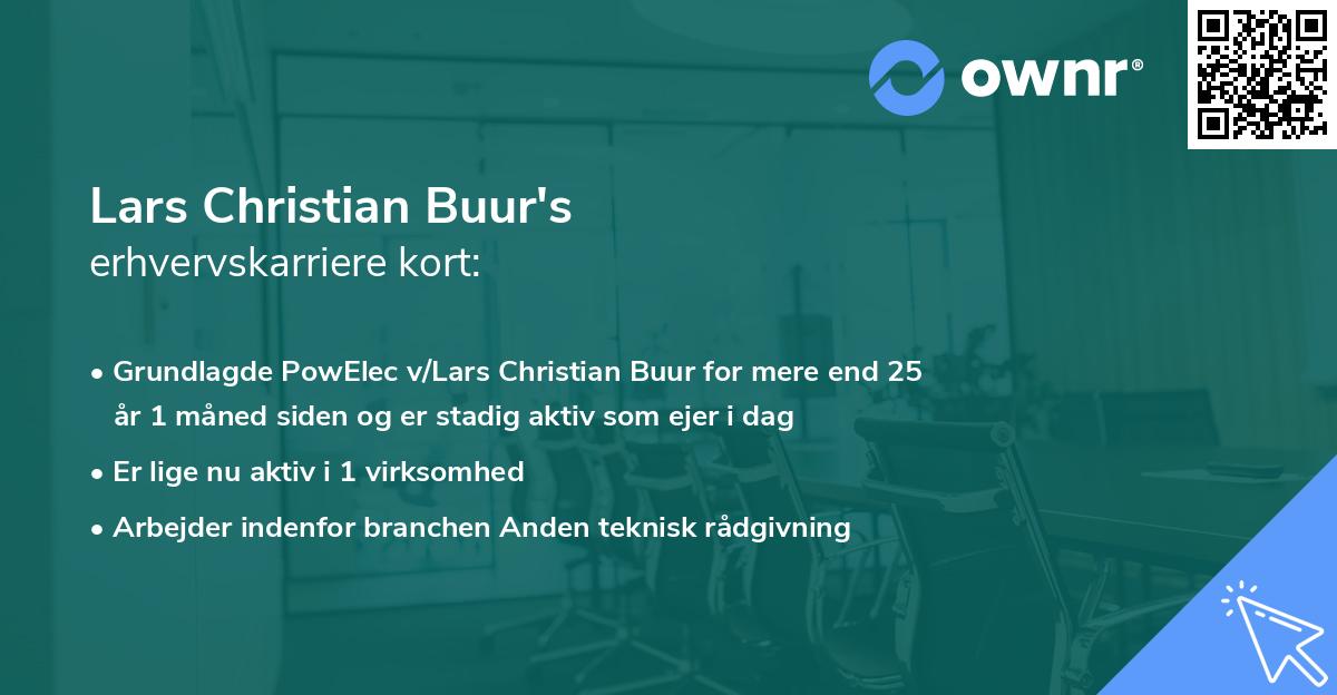 Lars Christian Buur's erhvervskarriere kort