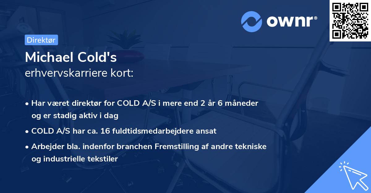 Michael Cold's erhvervskarriere kort