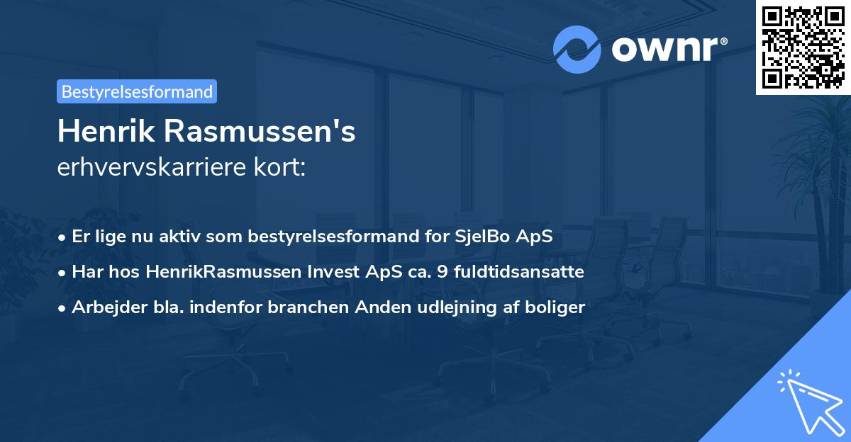 Henrik Rasmussen's erhvervskarriere kort