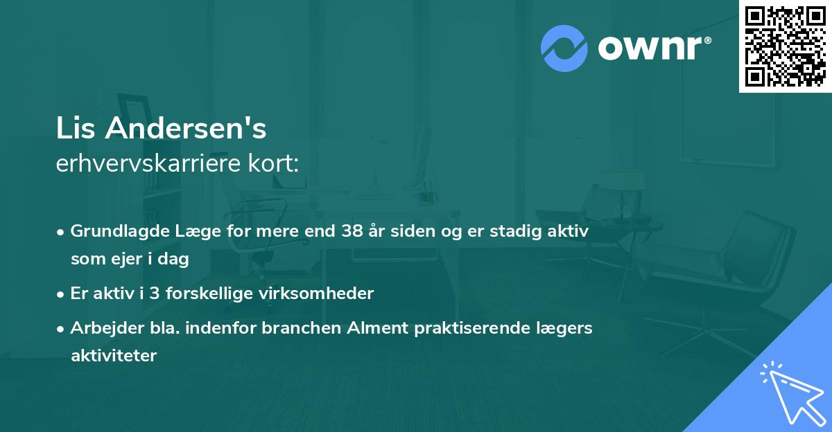 Lis Andersen's erhvervskarriere kort