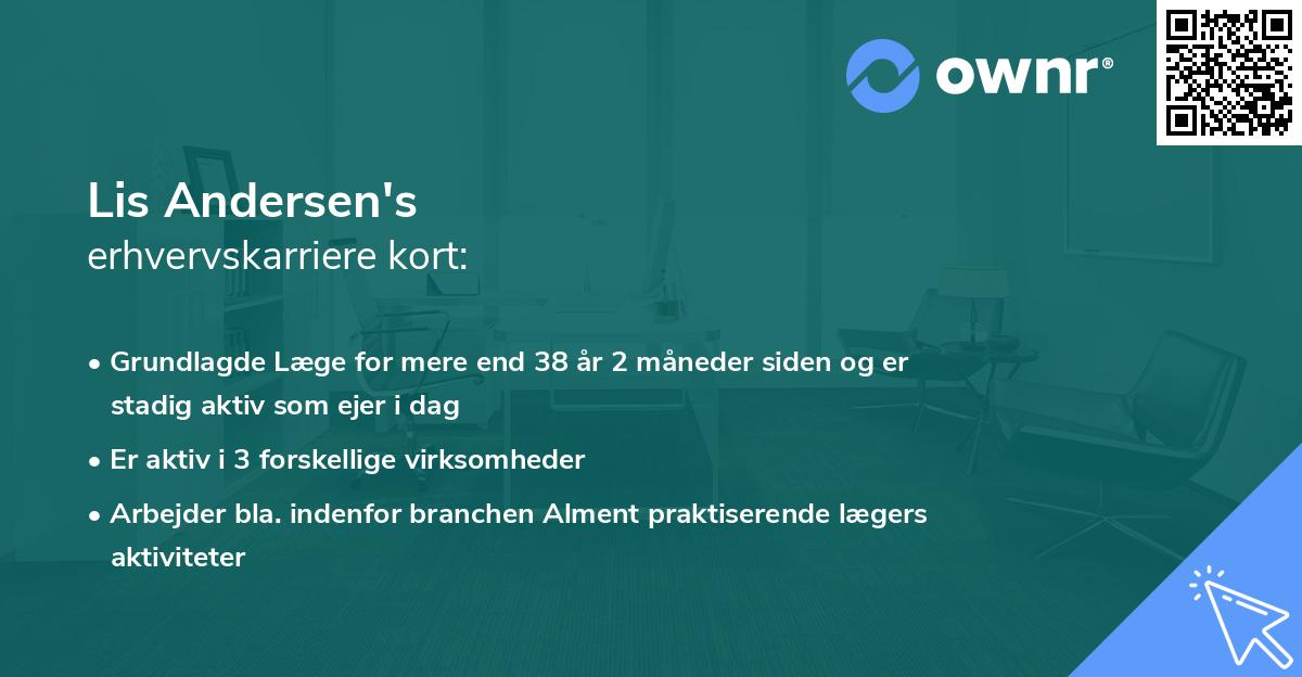 Lis Andersen's erhvervskarriere kort