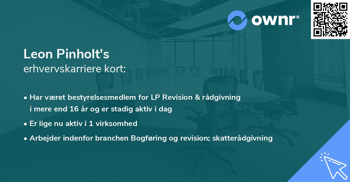 Leon Pinholt's erhvervskarriere kort