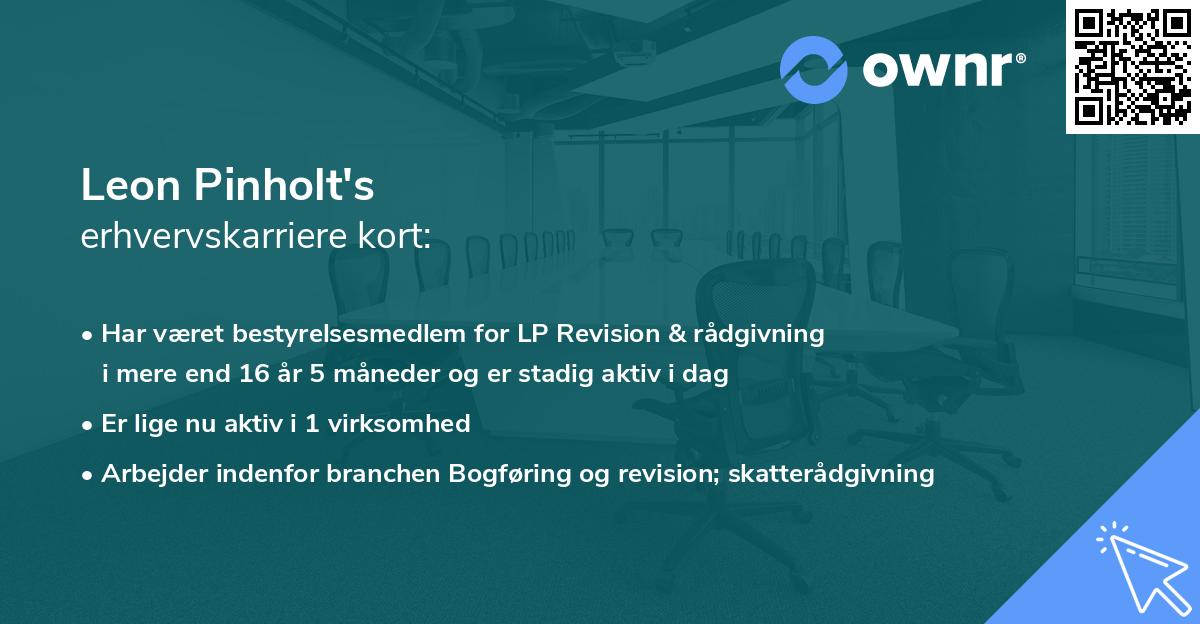 Leon Pinholt's erhvervskarriere kort