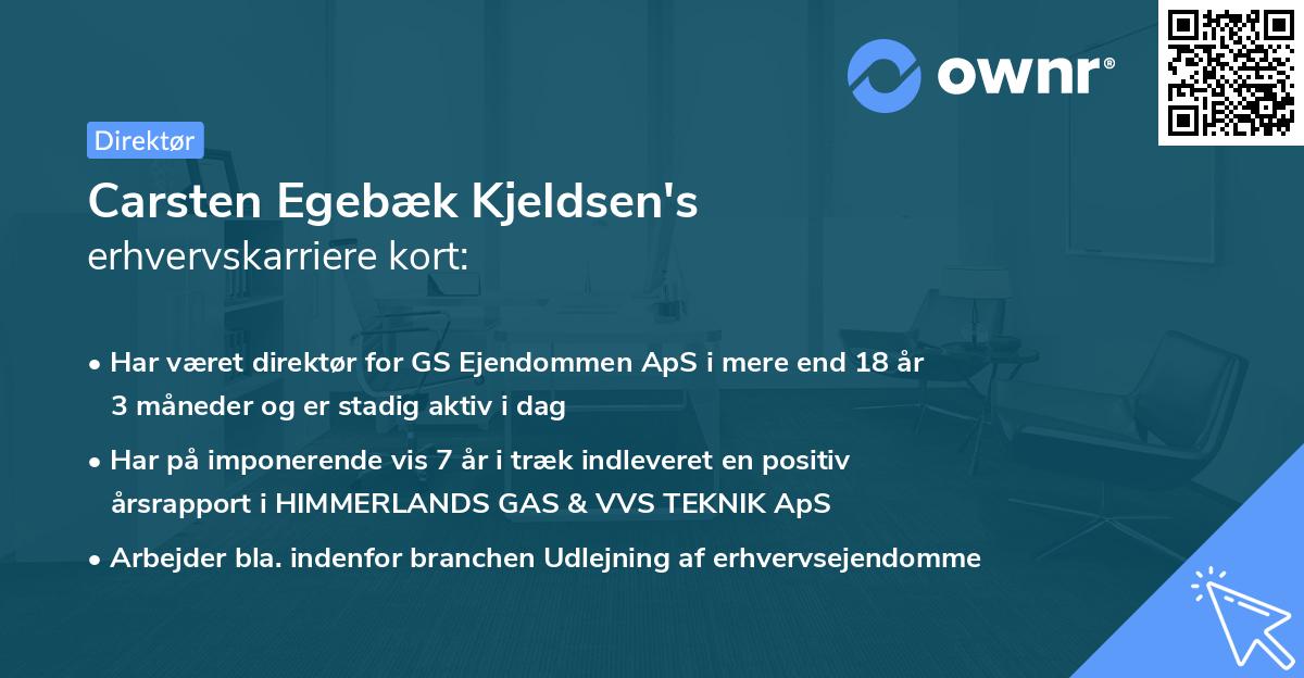 Carsten Egebæk Kjeldsen's erhvervskarriere kort