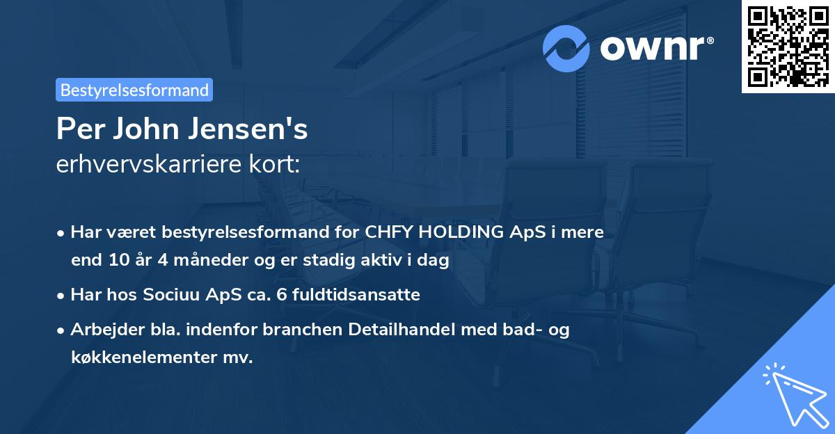 Per John Jensen's erhvervskarriere kort