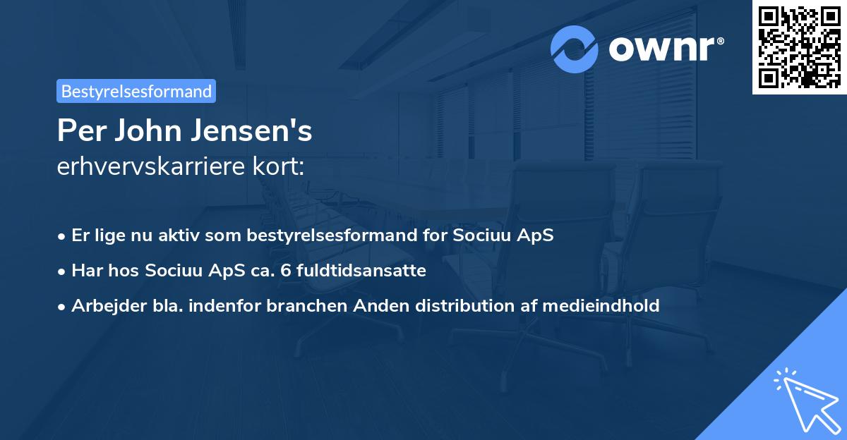 Per John Jensen's erhvervskarriere kort