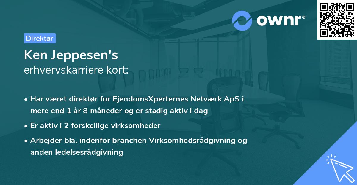 Ken Jeppesen's erhvervskarriere kort