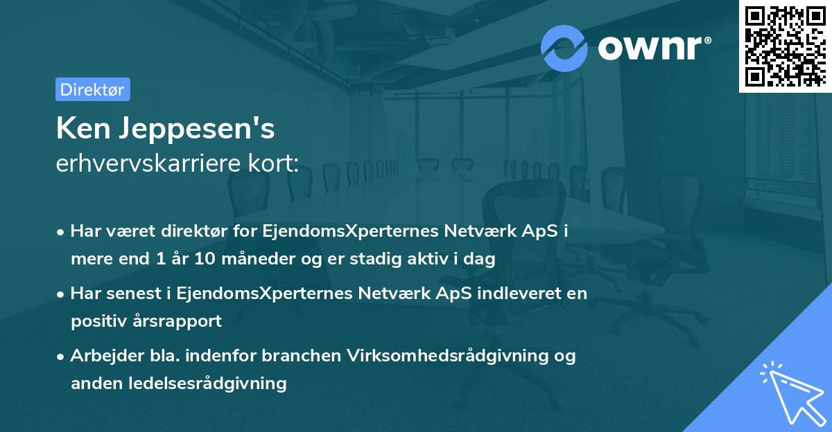Ken Jeppesen's erhvervskarriere kort