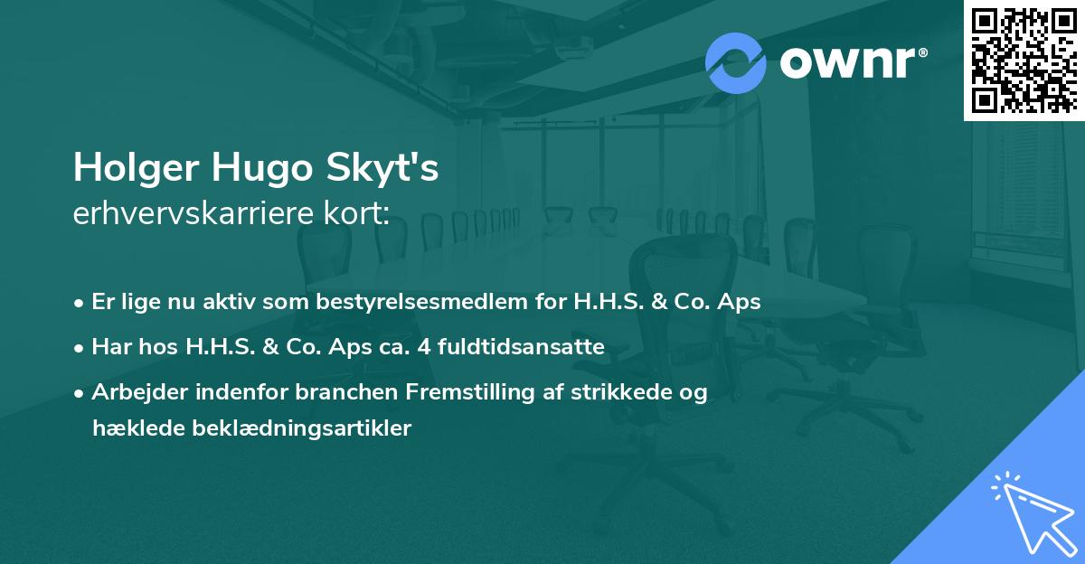Holger Hugo Skyt's erhvervskarriere kort