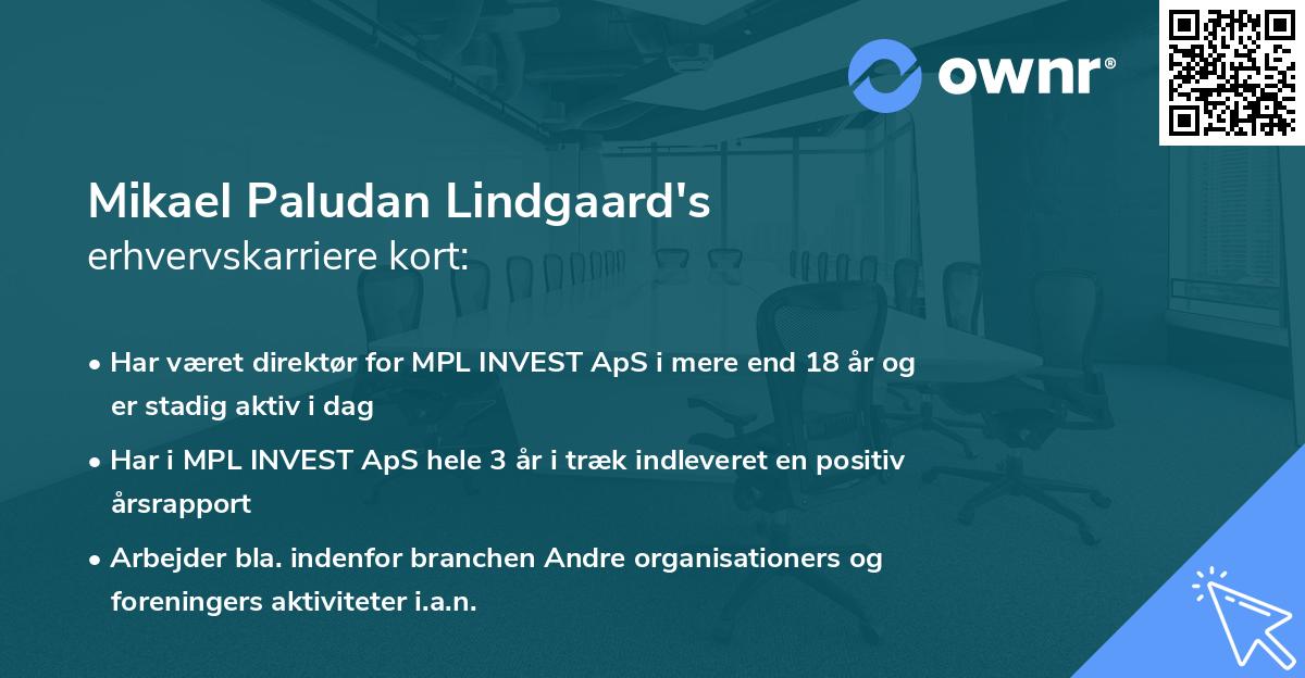 Mikael Paludan Lindgaard's erhvervskarriere kort