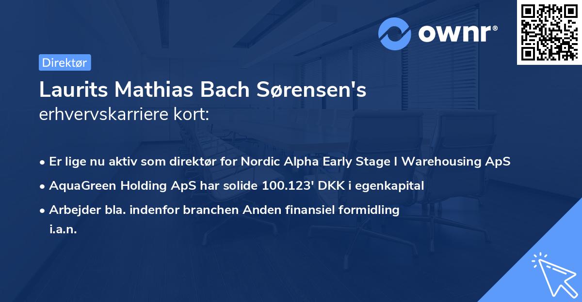 Laurits Mathias Bach Sørensen's erhvervskarriere kort