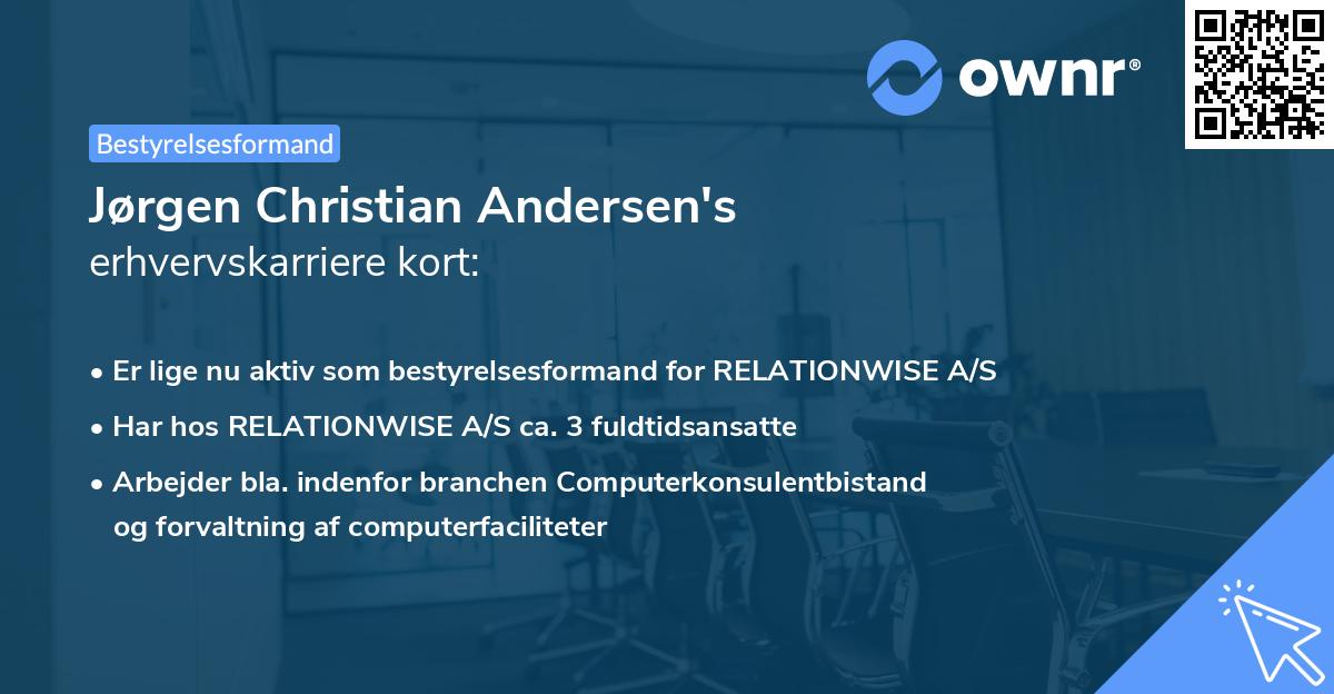 Jørgen Christian Andersen's erhvervskarriere kort