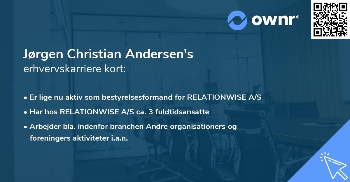 Jørgen Christian Andersen's erhvervskarriere kort