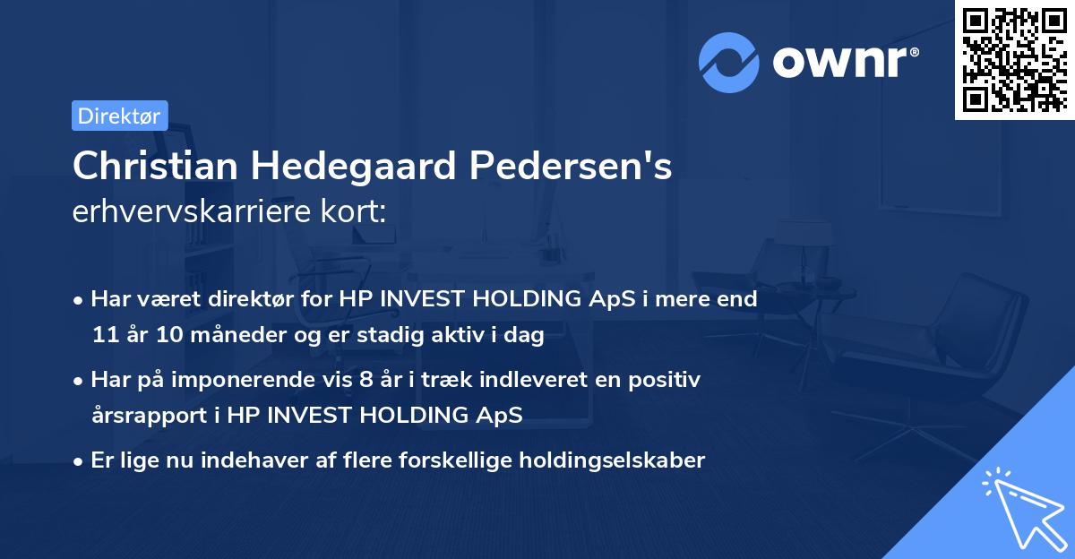 Christian Hedegaard Pedersen's erhvervskarriere kort