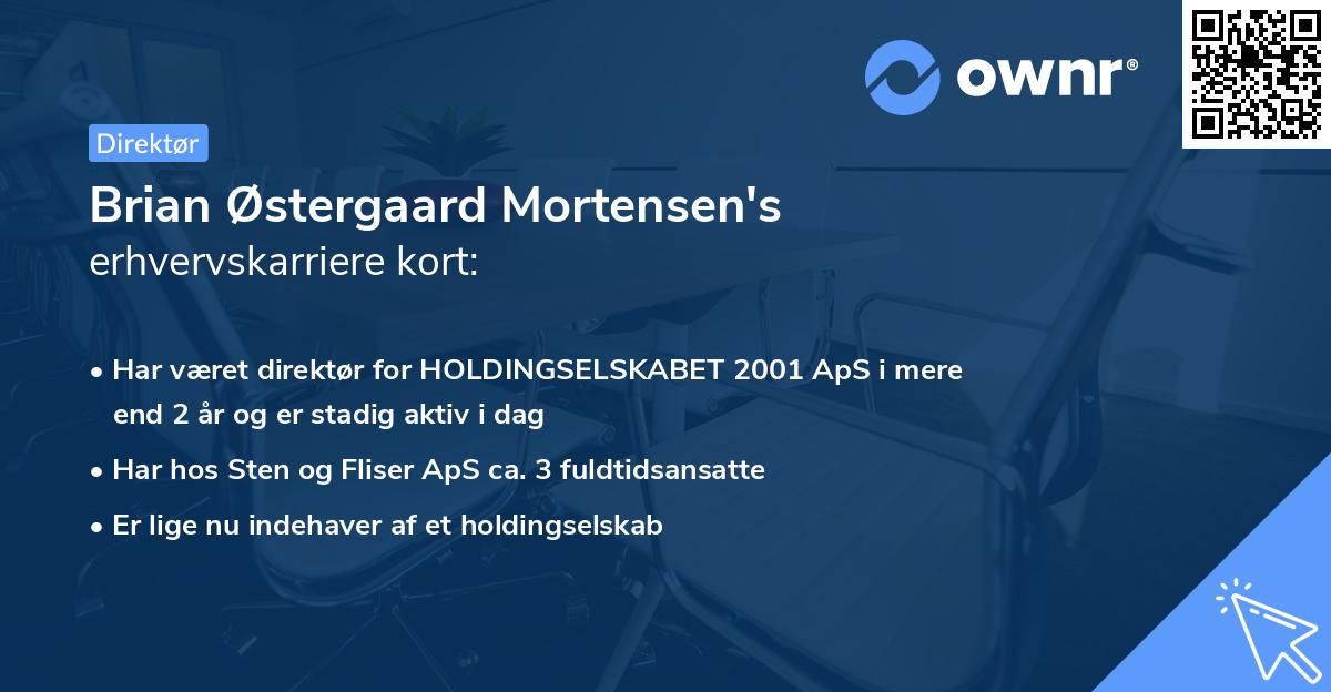 Brian Østergaard Mortensen's erhvervskarriere kort