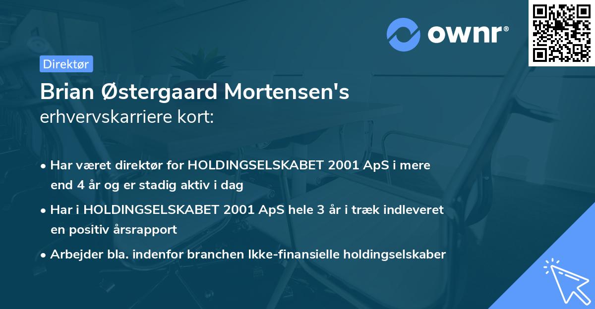 Brian Østergaard Mortensen's erhvervskarriere kort