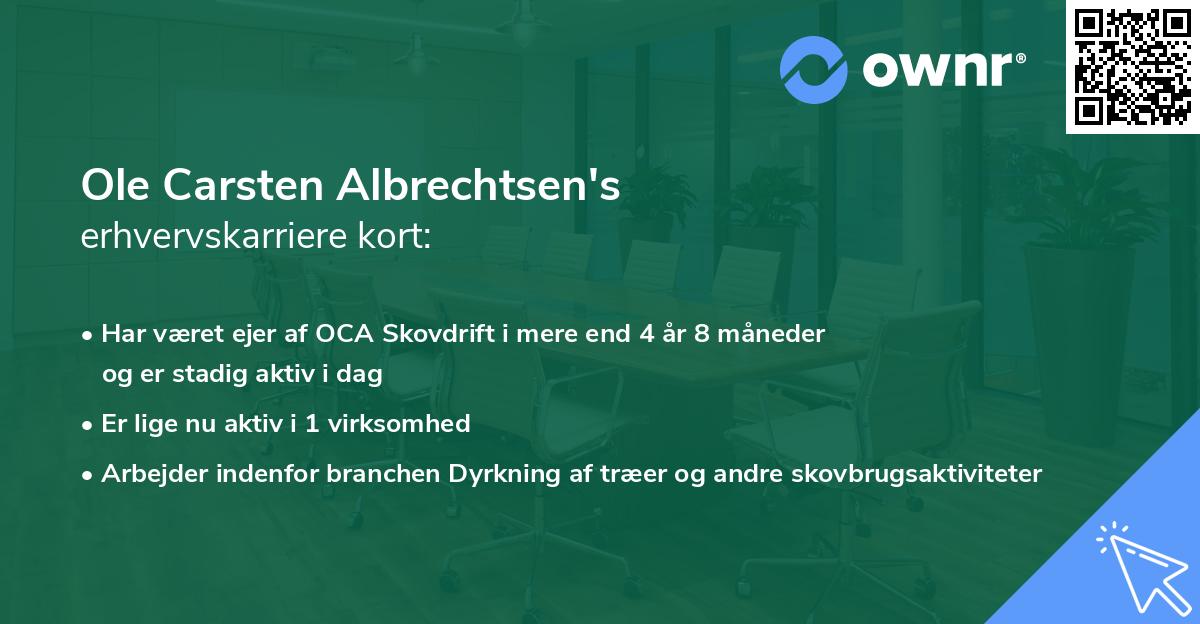 Ole Carsten Albrechtsen's erhvervskarriere kort