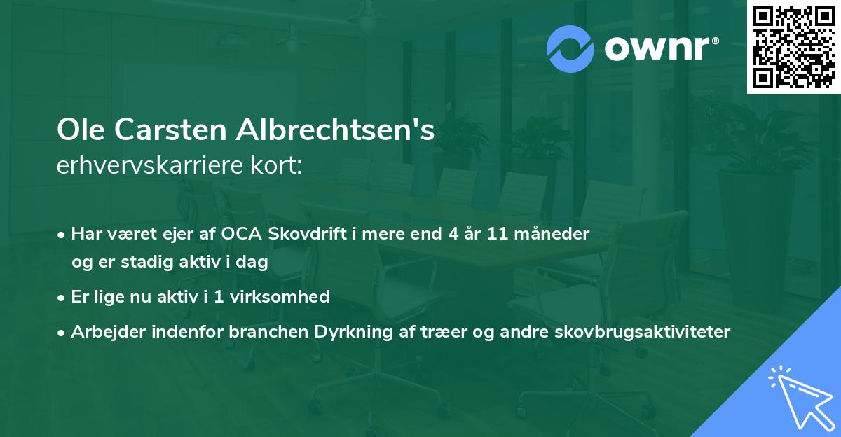 Ole Carsten Albrechtsen's erhvervskarriere kort