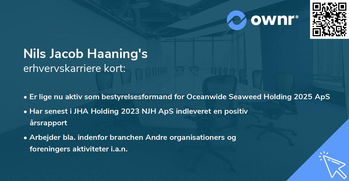 Nils Jacob Haaning's erhvervskarriere kort