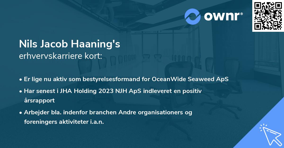 Nils Jacob Haaning's erhvervskarriere kort