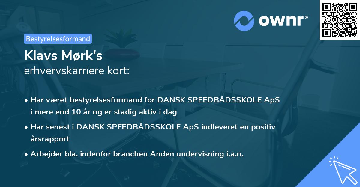 Klavs Mørk's erhvervskarriere kort