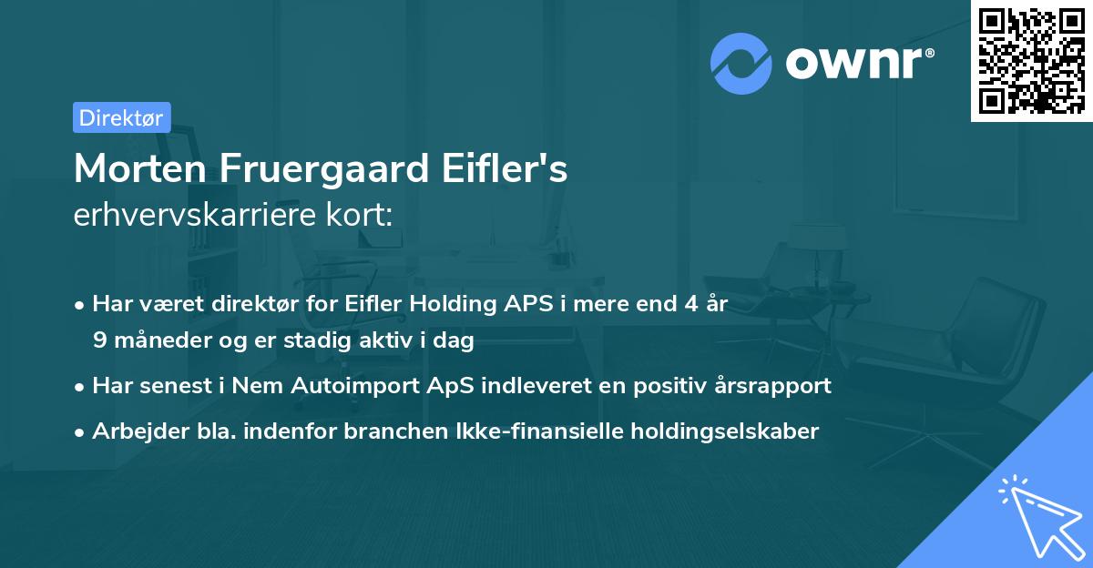 Morten Fruergaard Eifler's erhvervskarriere kort