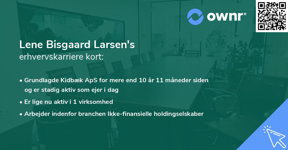 Lene Bisgaard Larsen's erhvervskarriere kort