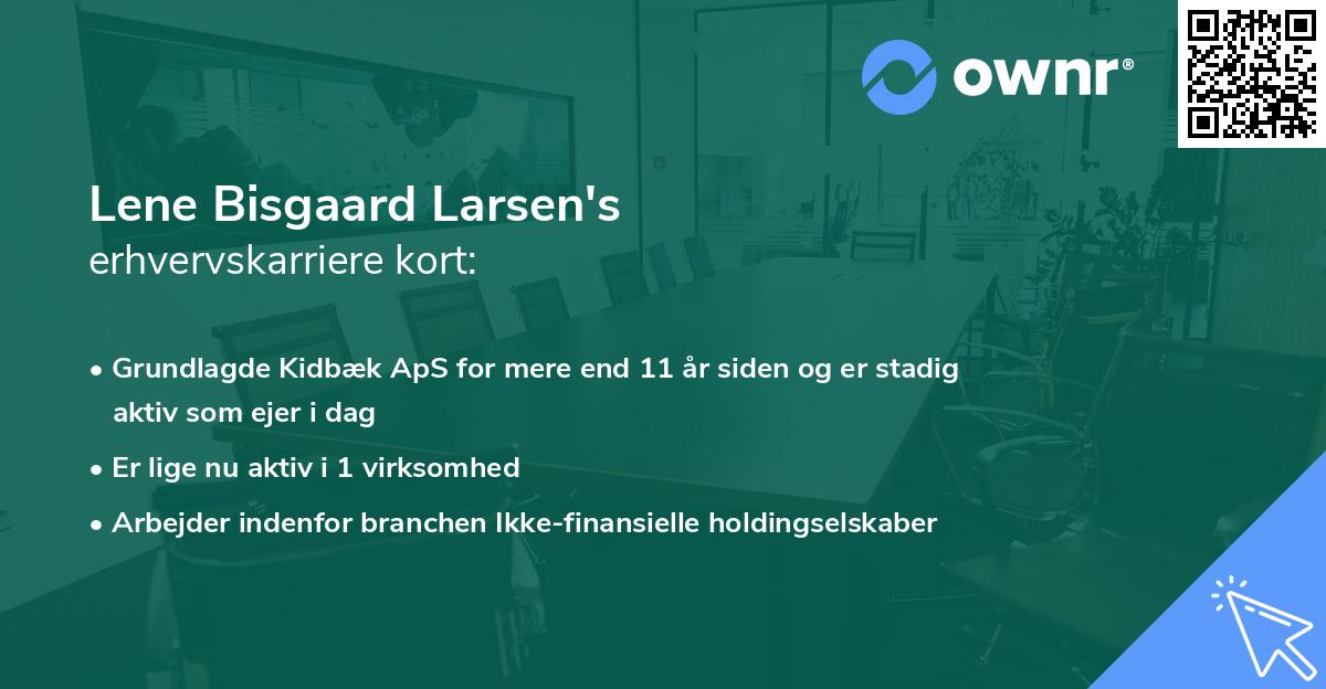 Lene Bisgaard Larsen's erhvervskarriere kort