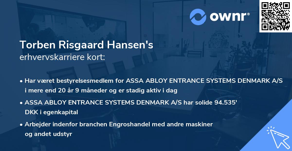 Torben Risgaard Hansen's erhvervskarriere kort